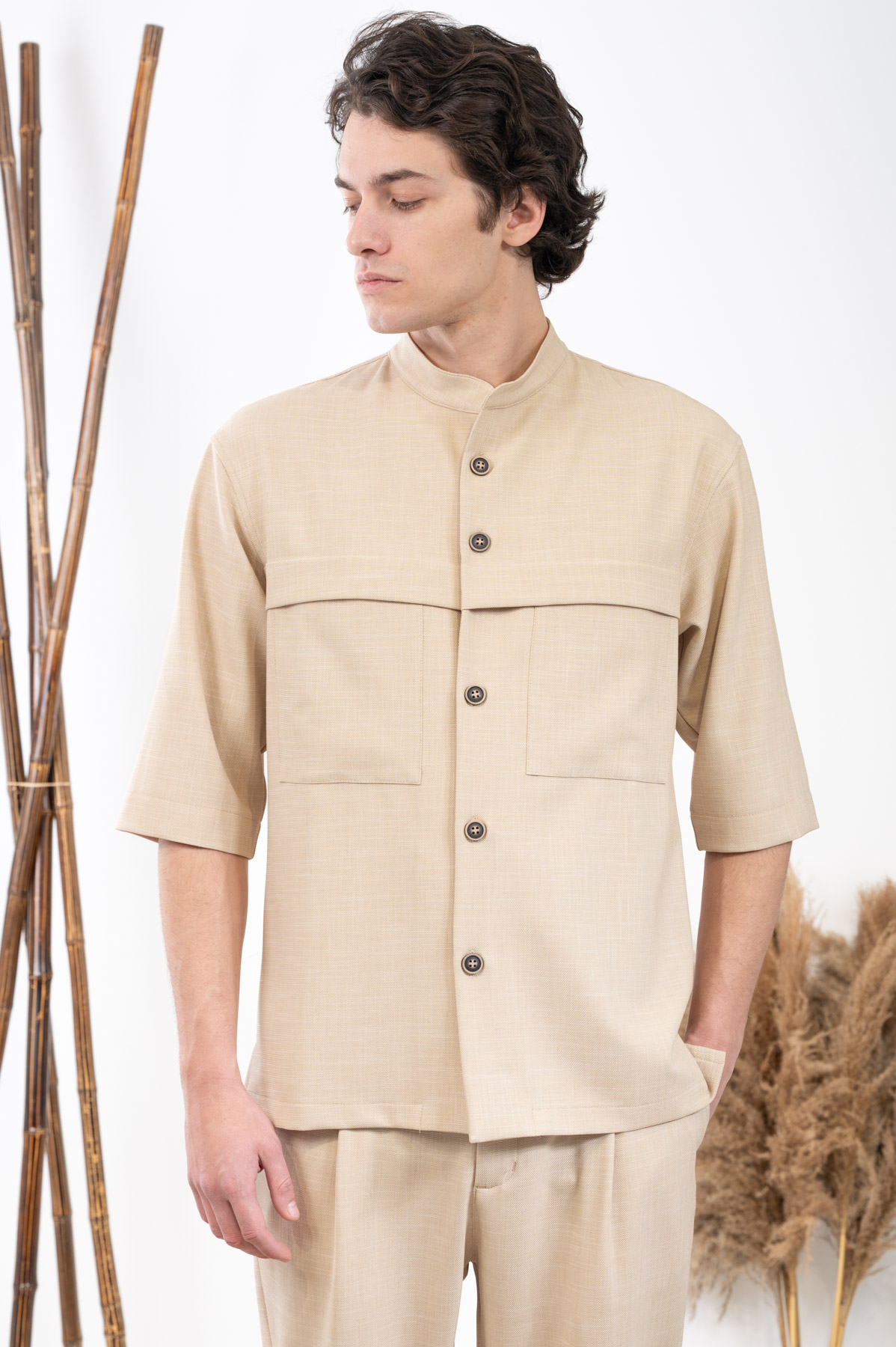 Vittorio Πουκάμισο Overshirt Vittorio 300-24-MONTERI Beige