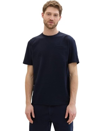 Tom Tailor Ανδρική Μπλούζα Structured T-Shirt 1042412-10668 Μπλε