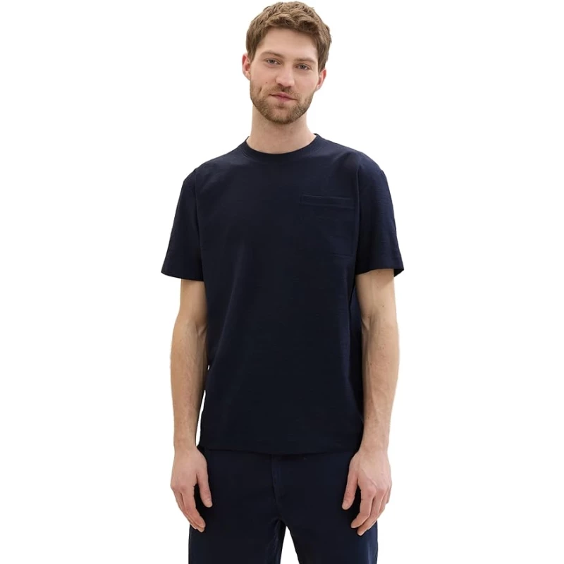 Tom Tailor Ανδρική Μπλούζα Structured T-Shirt 1042412-10668 Μπλε