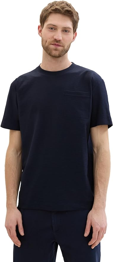 Tom Tailor Ανδρική Μπλούζα Structured T-Shirt 1042412-10668 Μπλε