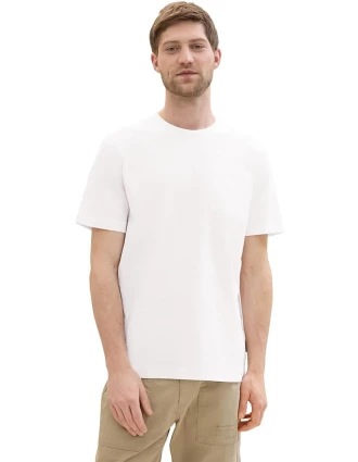Tom Tailor Ανδρική Μπλούζα Structured T-Shirt 1042412-20000 Λευκό