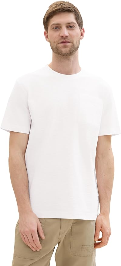 Tom Tailor Ανδρική Μπλούζα Structured T-Shirt 1042412-20000 Λευκό