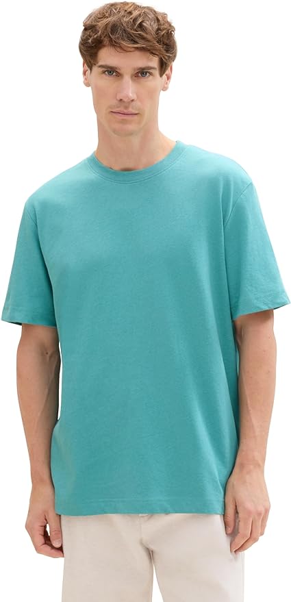 Tom Tailor Ανδρική Μπλούζα Linen T-Shirt 1041826-35272 Πράσινο