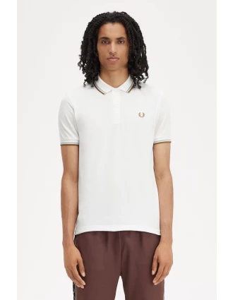 Fred Perry Ανδρική Μπλούζα Twin Tipped Polo M3600-V21 Λευκό