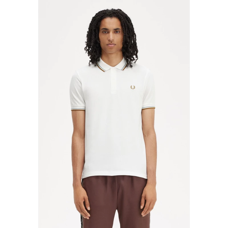 Fred Perry Ανδρική Μπλούζα Twin Tipped Polo M3600-V21 Λευκό