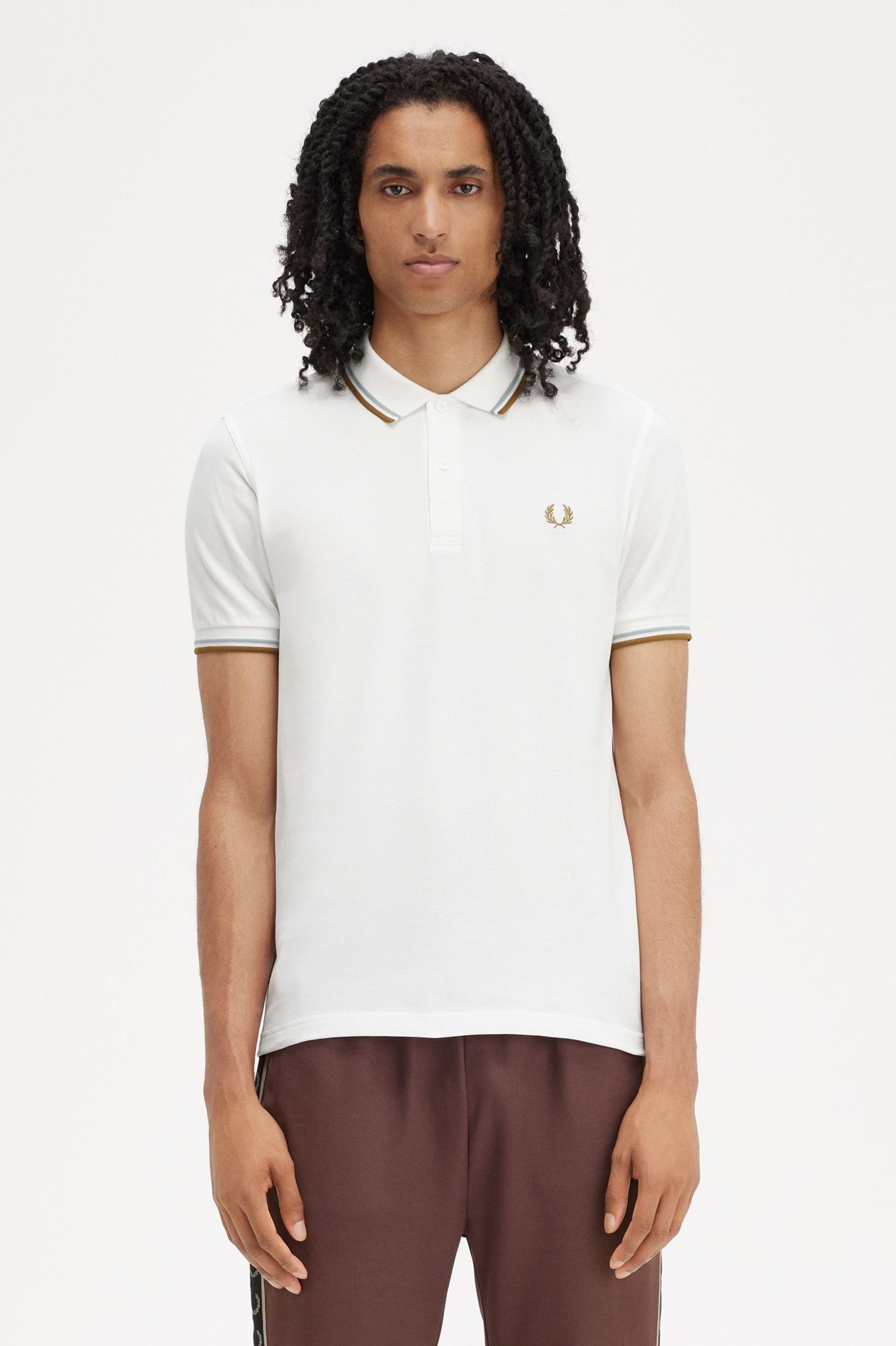 Fred Perry Ανδρική Μπλούζα Twin Tipped Polo M3600-V21 Λευκό