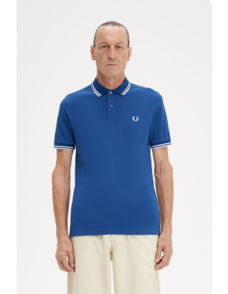 Fred Perry Ανδρική Μπλούζα Twin Tipped Polo M3600-V29 Μπλε