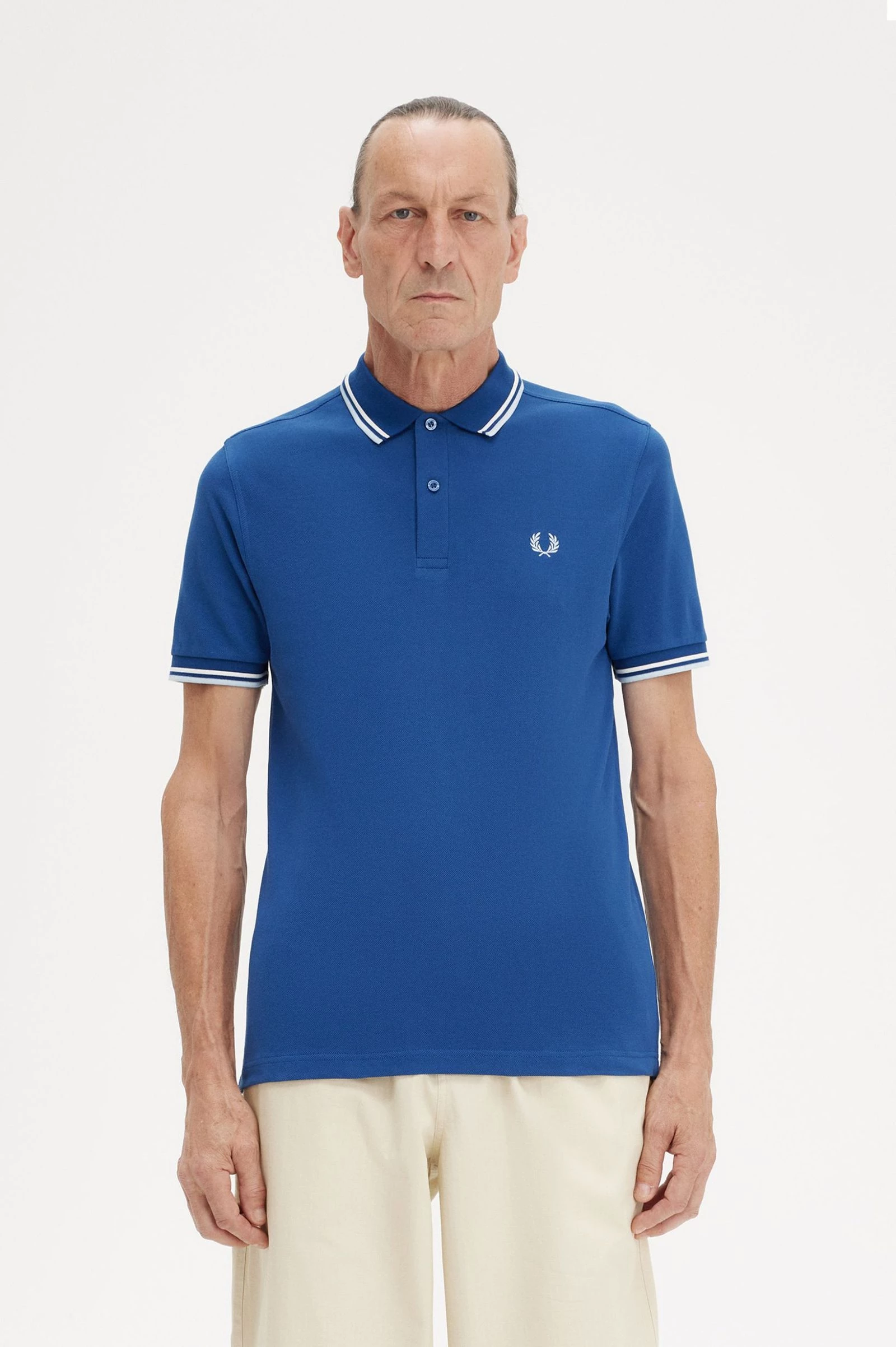 Fred Perry Ανδρική Μπλούζα Twin Tipped Polo M3600-V29 Μπλε