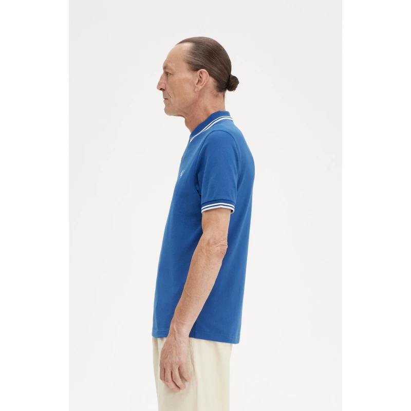 Fred Perry Ανδρική Μπλούζα Twin Tipped Polo M3600-V29 Μπλε