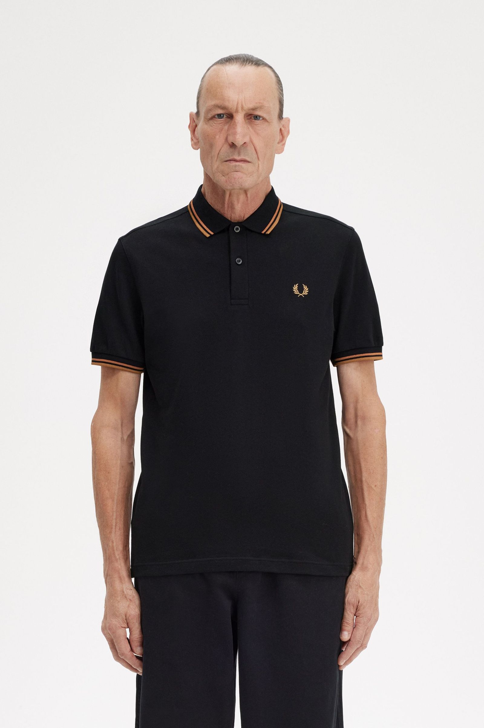 Fred Perry Ανδρική Μπλούζα Twin Tipped Polo M3600-V30 Μαύρο