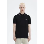 Fred Perry Ανδρική Μπλούζα Twin Tipped Polo M3600-V31 Μαύρο