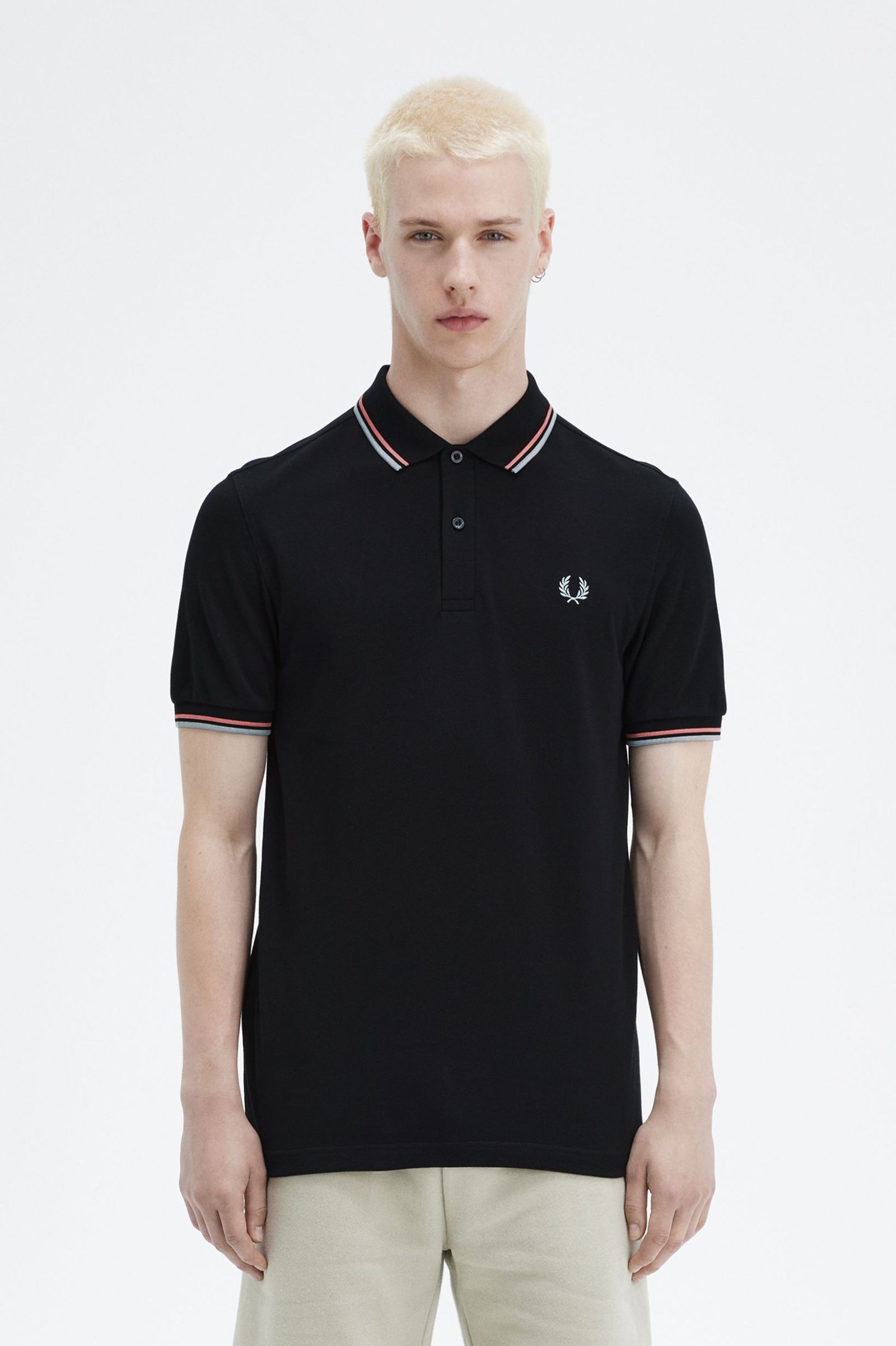 Fred Perry Ανδρική Μπλούζα Twin Tipped Polo M3600-V31 Μαύρο