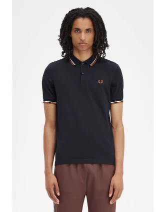 Fred Perry Ανδρική Μπλούζα Twin Tipped Polo M3600-V33 Μπλε