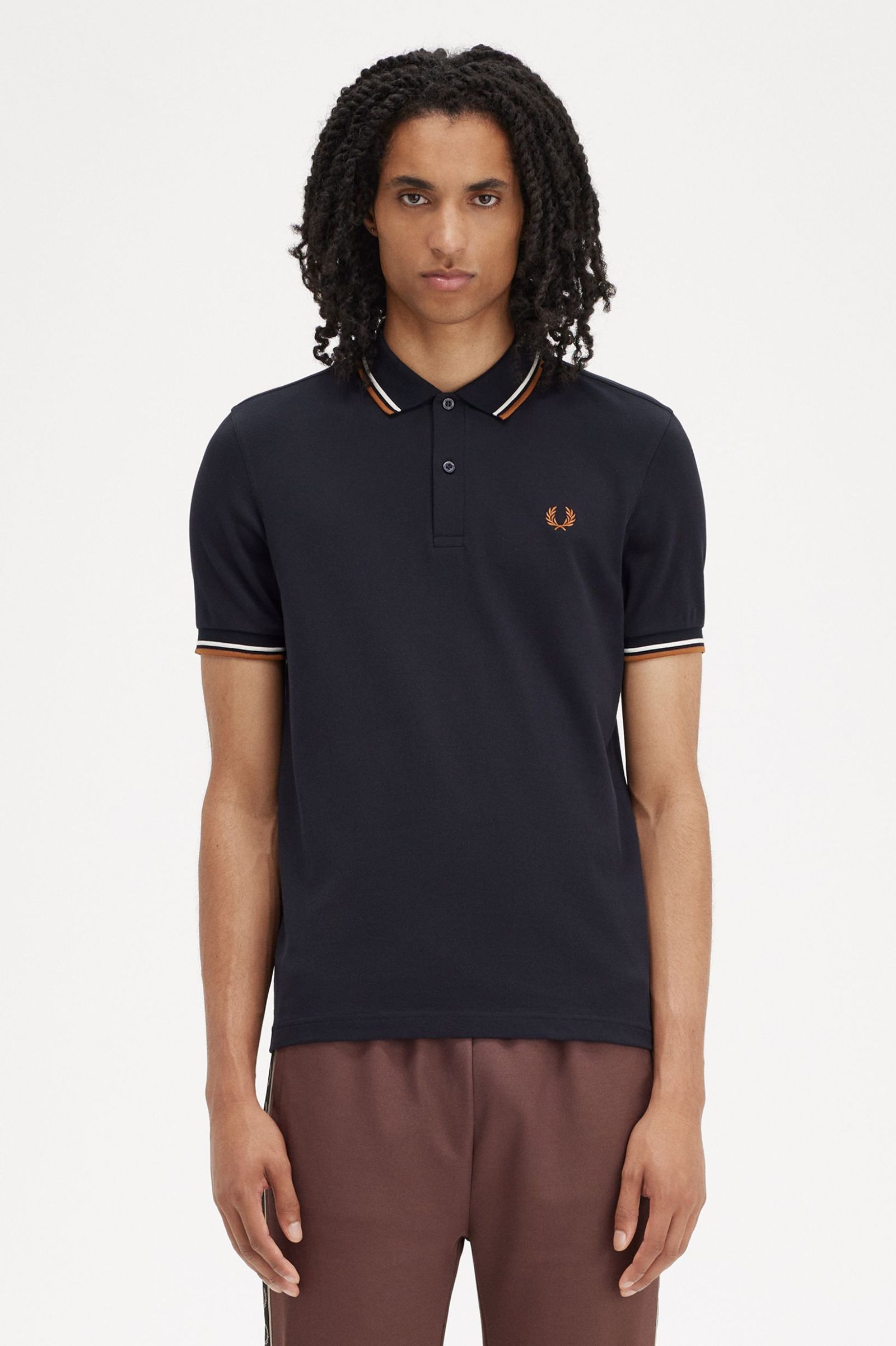 Fred Perry Ανδρική Μπλούζα Twin Tipped Polo M3600-V33 Μπλε