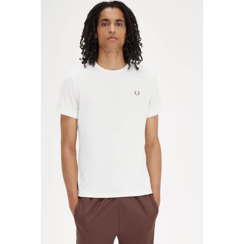 Fred Perry Ανδρική Μπλούζα Πετσετέ Towelling Τ-Shirt M7798-129 Snow White