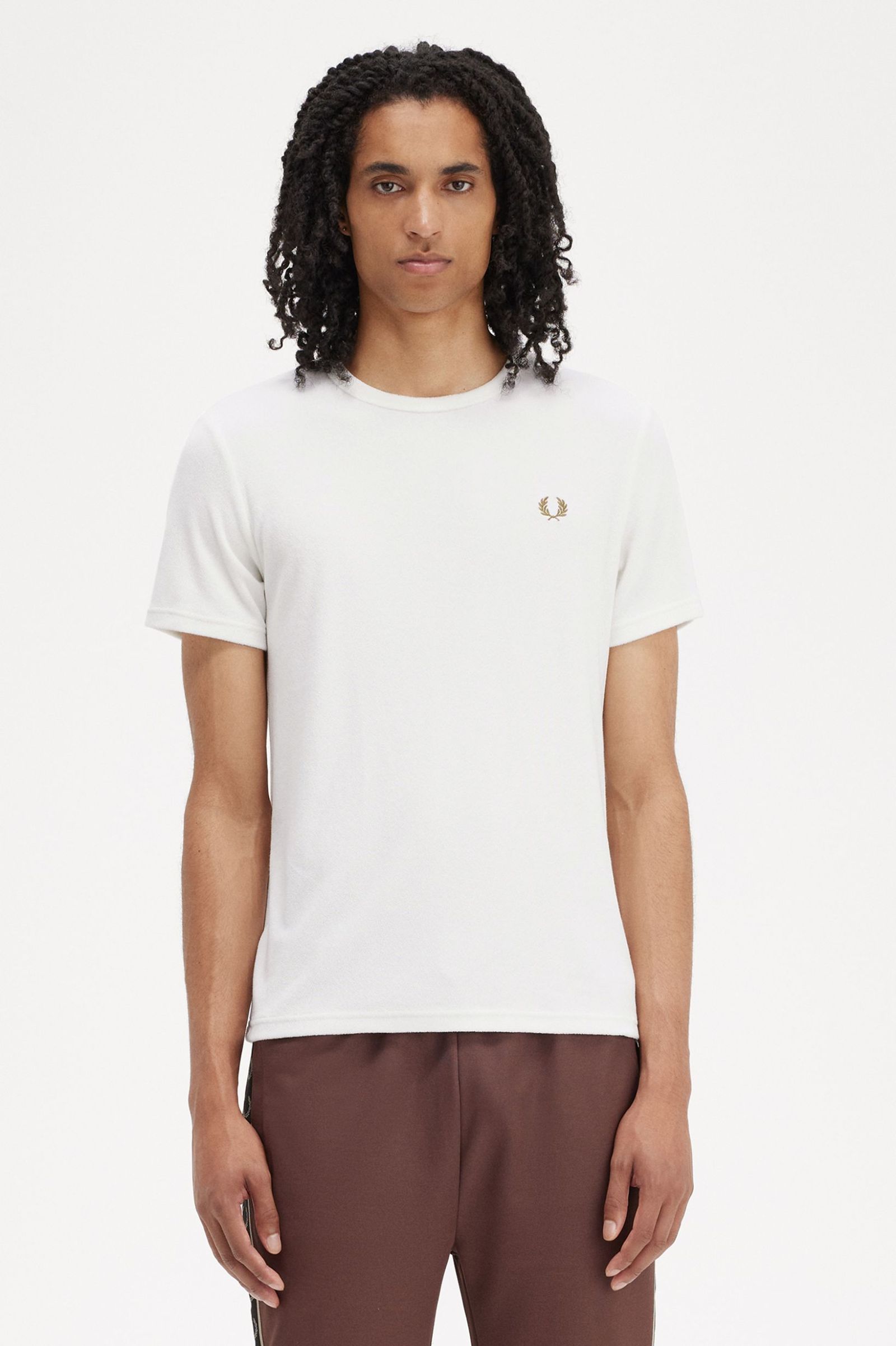 Fred Perry Ανδρική Μπλούζα Πετσετέ Towelling Τ-Shirt M7798-129 Snow White