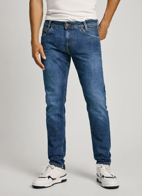 Pepe Jeans Tapered Fit Spike Παντελόνι Ανδρικό PM207391DU6-000 Μπλε