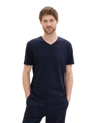 Tom Tailor Ανδρικό T-Shirt V-Neck 1041822-10668 Μπλε