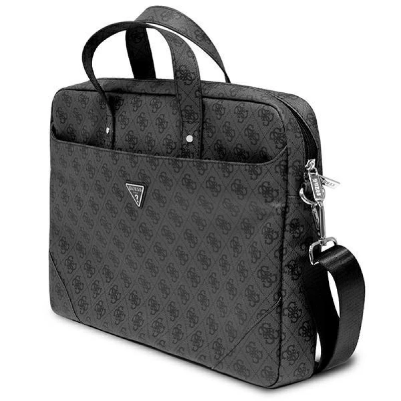 eng pl Guess Saffiano 4G Triangle Logo bag for a 16 39 39 laptop black 122484 2 tobros.gr