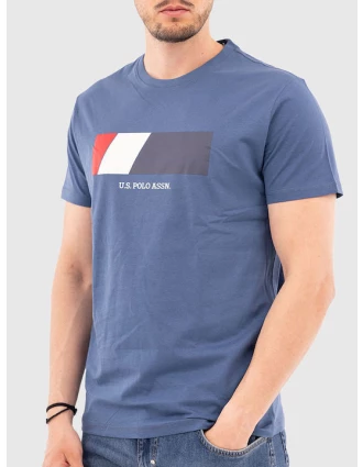 U.S. Polo Assn. Ανδρικό T-shirt Luca με Στάμπα 6751950313-172 Μπλε