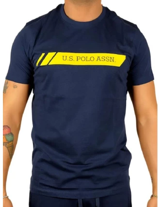 U.S. Polo Assn. Ανδρικό T-shirt Luca με Στάμπα 6752050313-177 Μπλε