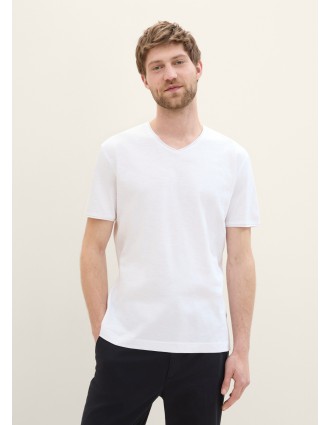 Tom Tailor Ανδρικό T-Shirt V-Neck 1041822-20000 Λευκό