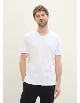 Tom Tailor Ανδρικό T-Shirt V-Neck 1041822-20000 Λευκό
