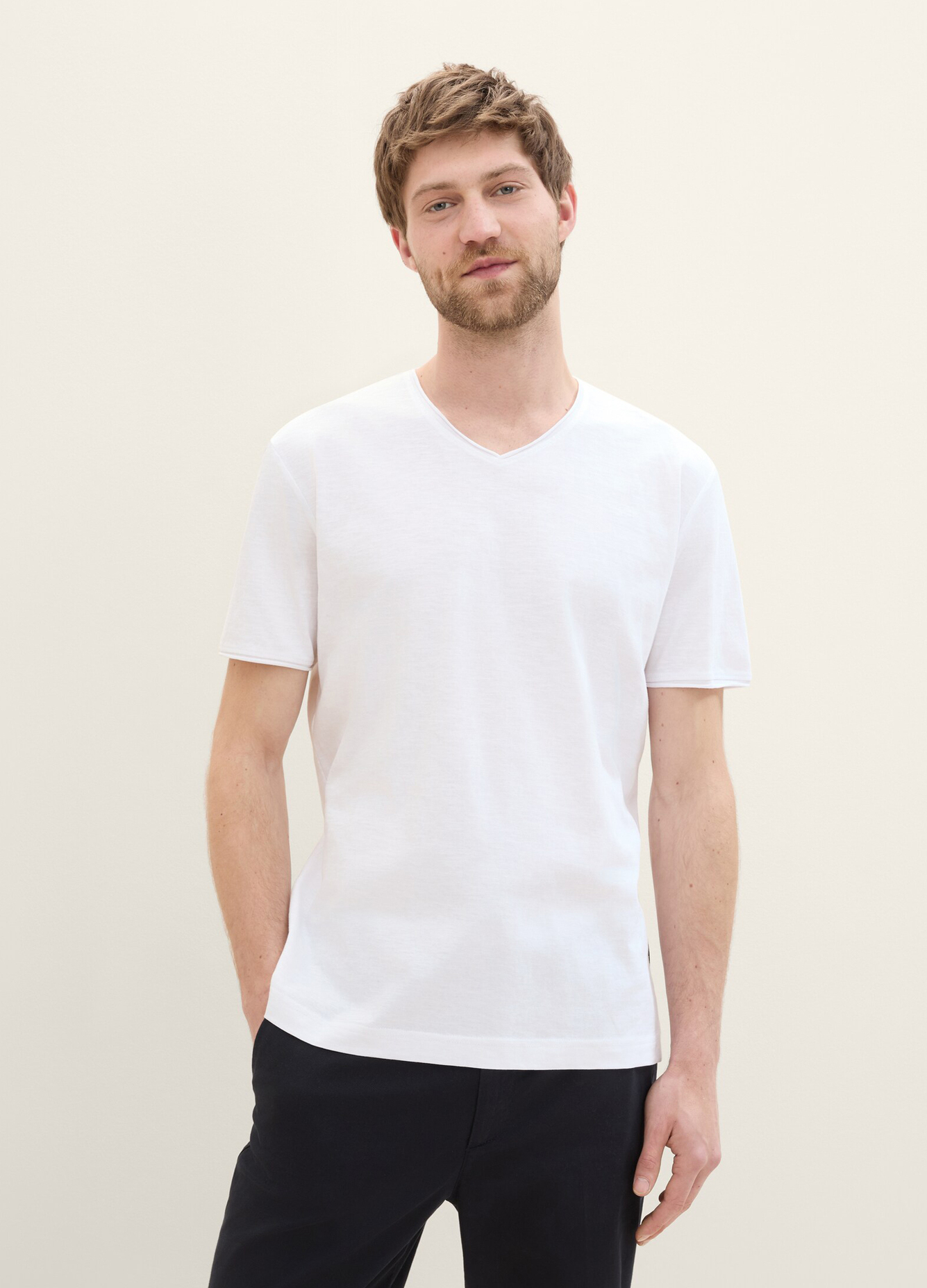 Tom Tailor Ανδρικό T-Shirt V-Neck 1041822-20000 Λευκό