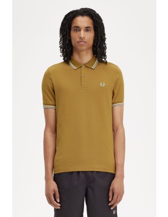 Fred Perry Ανδρική Μπλούζα Twin Tipped Polo M3600-V23 Μουσταρδί
