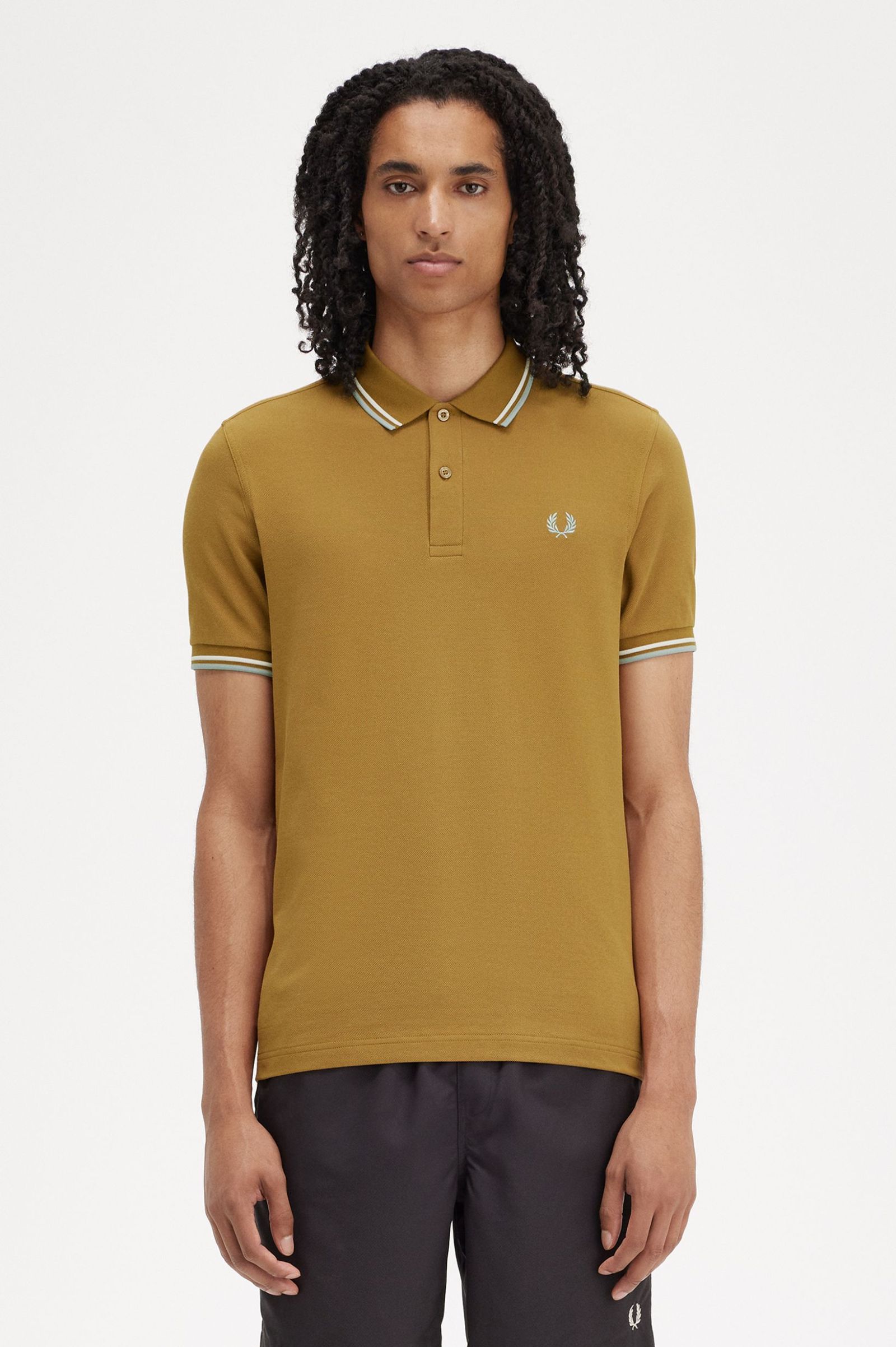 Fred Perry Ανδρική Μπλούζα Twin Tipped Polo M3600-V23 Μουσταρδί