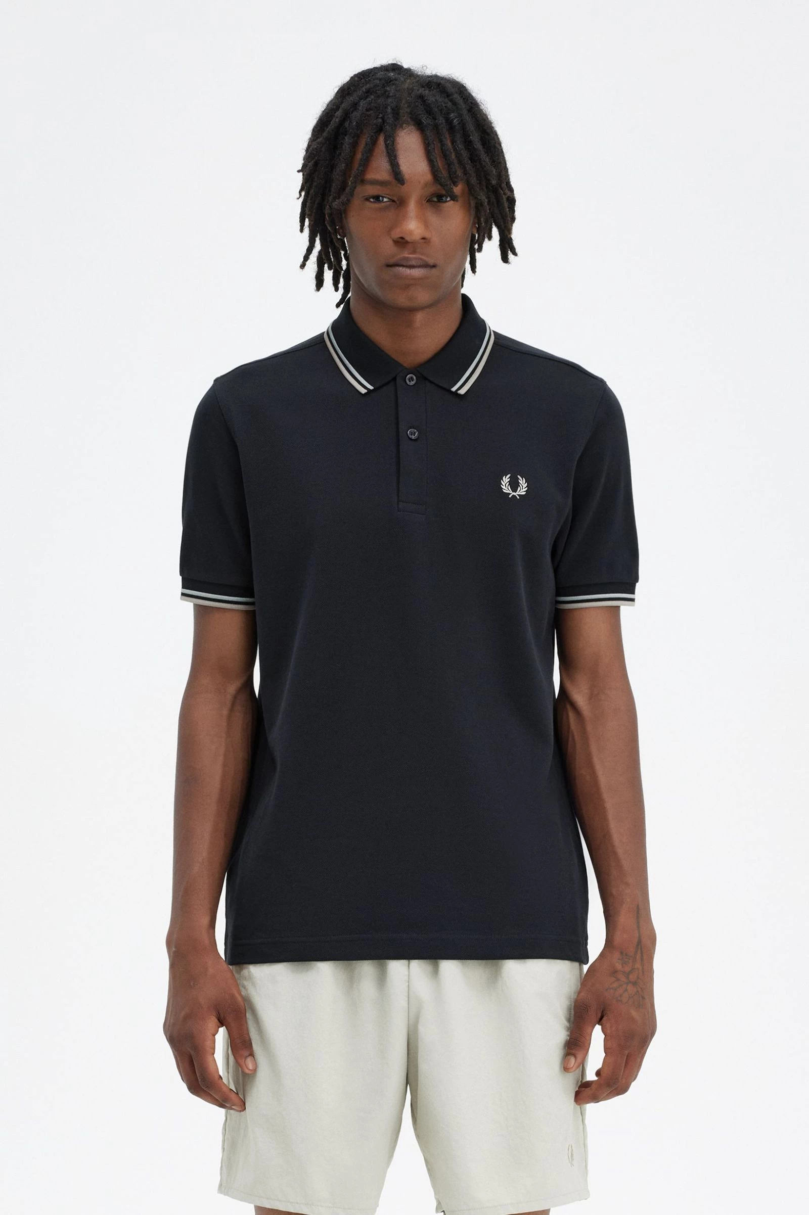 Fred Perry Ανδρική Μπλούζα Twin Tipped Polo M3600-V24 Μπλε