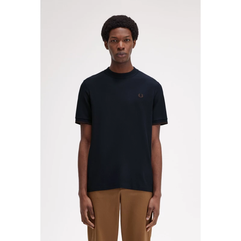 Fred Perry Ανδρικό T-Shirt Tipped Cuff Piqué T-Shirt M4654-W71 Μπλε