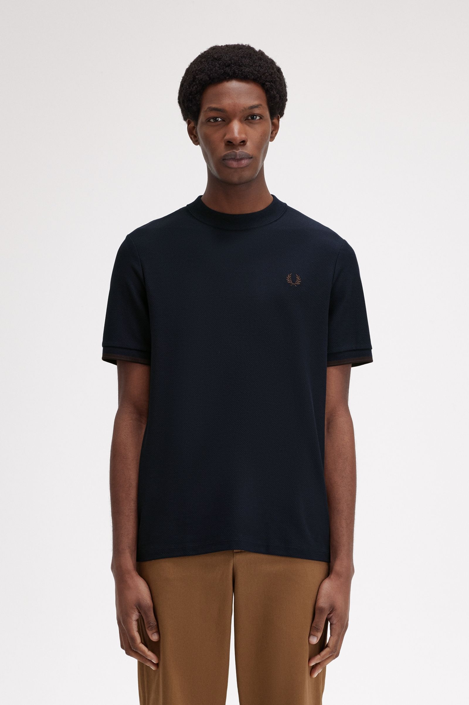 Fred Perry Ανδρικό T-Shirt Tipped Cuff Piqué T-Shirt M4654-W71 Μπλε