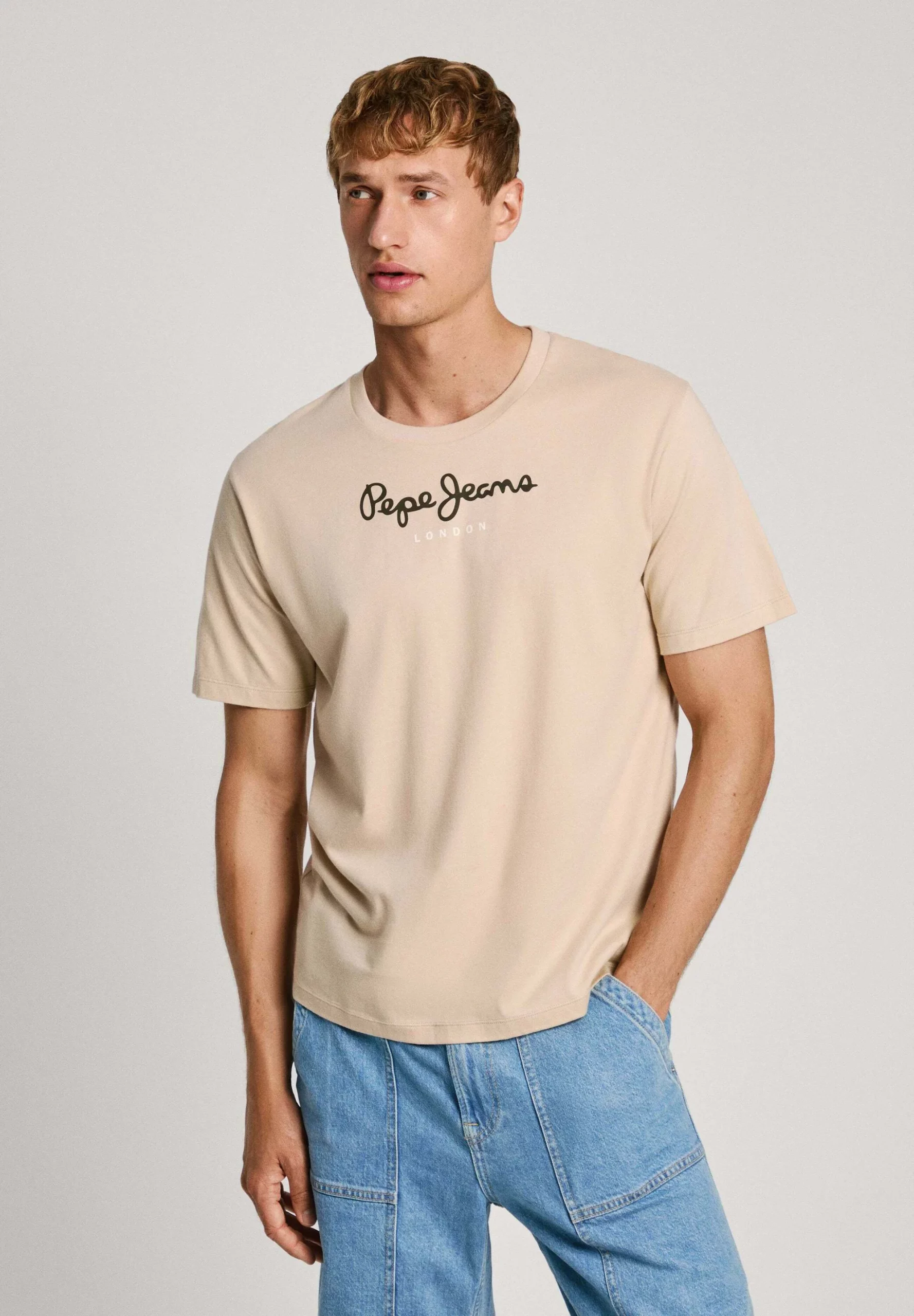 Pepe Jeans Ανδρικό T-shirt Eggo PM508208-840 Μπεζ