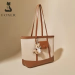 Γυναικεία Τσάντα Shopper  Ωμου Foxer 9151041F μπέζ/καφέ