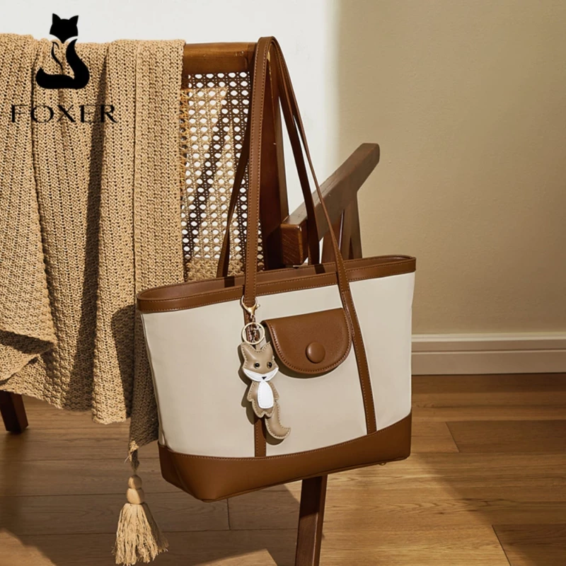 Γυναικεία Τσάντα Shopper  Ωμου Foxer 9151041F μπέζ/καφέ