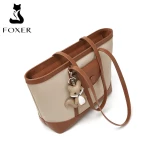 Γυναικεία Τσάντα Shopper  Ωμου Foxer 9151041F μπέζ/καφέ