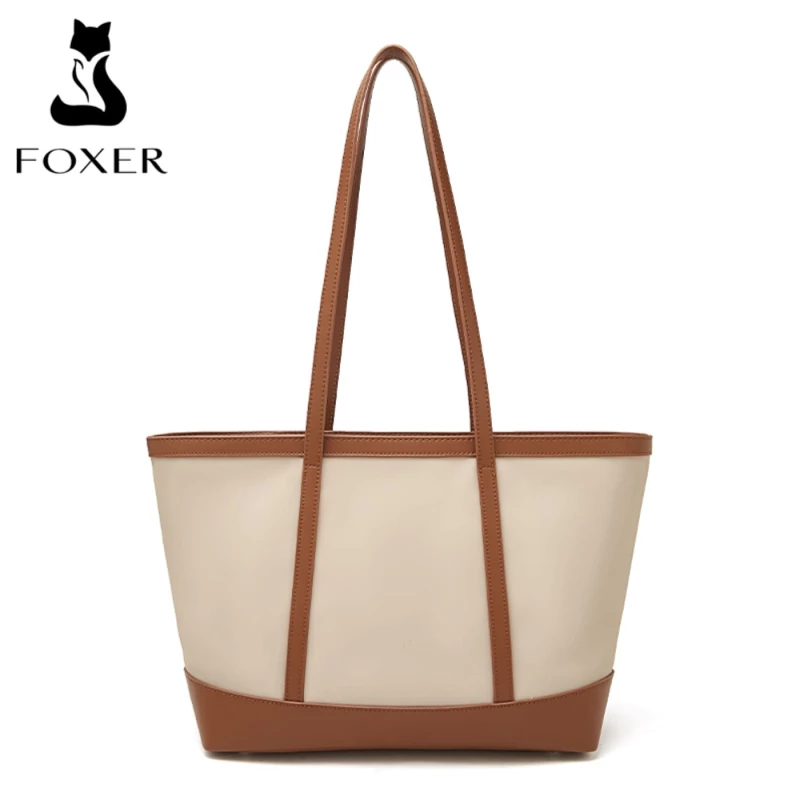 Γυναικεία Τσάντα Shopper  Ωμου Foxer 9151041F μπέζ/καφέ