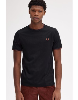 Fred Perry Ανδρική Μπλούζα Τ-Shirt Twin Tipped M1588-W68 Μαύρο