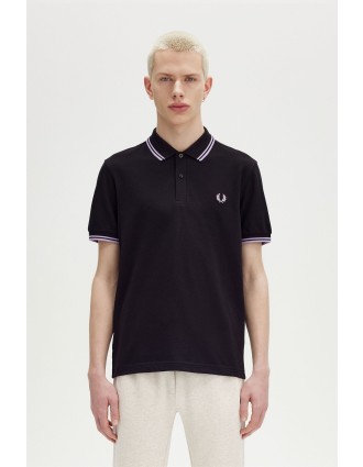 Fred Perry Ανδρική Μπλούζα Twin Tipped Polo M3600-W59 Μαύρο