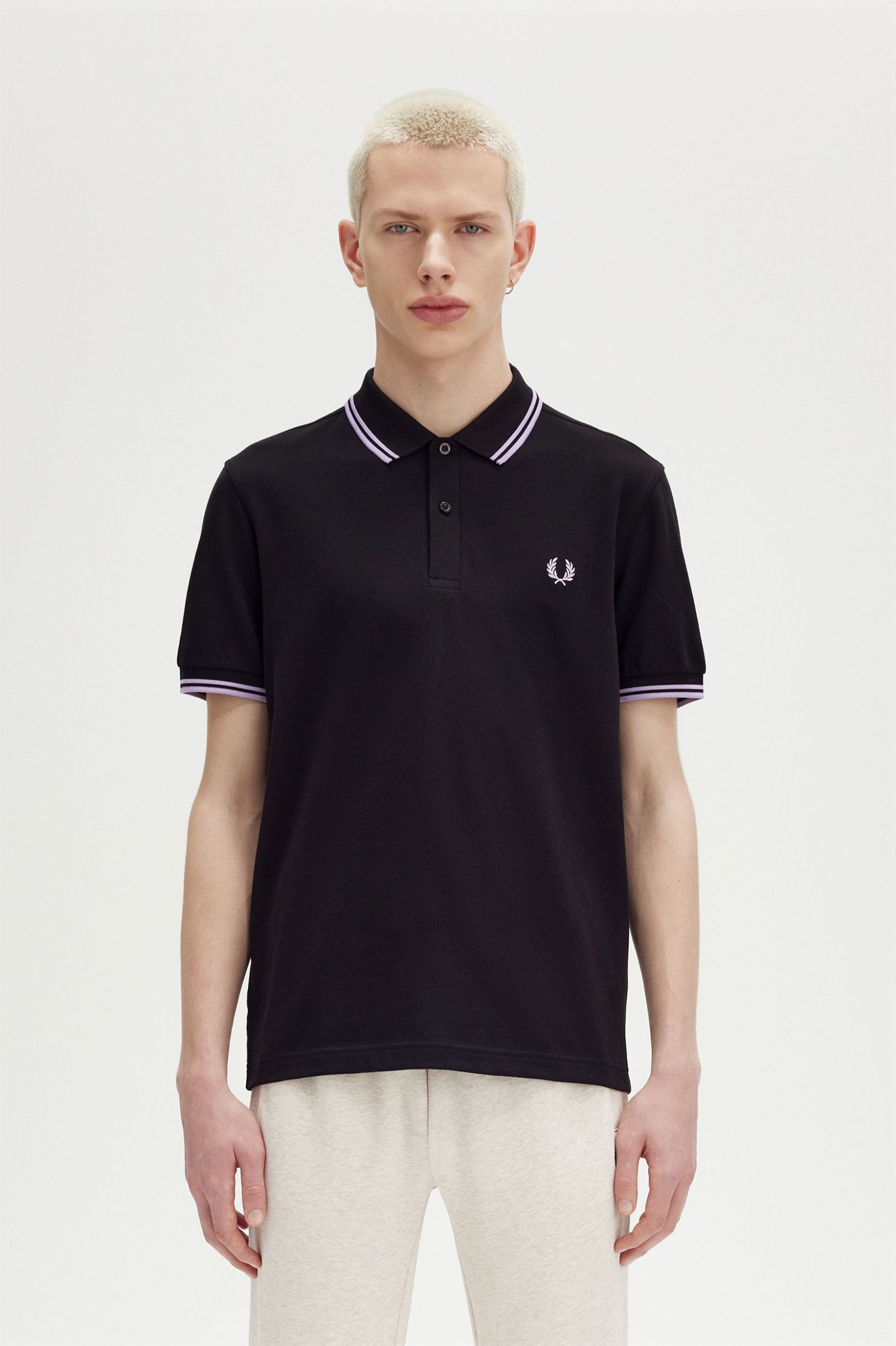 Fred Perry Ανδρική Μπλούζα Twin Tipped Polo M3600-W59 Μαύρο