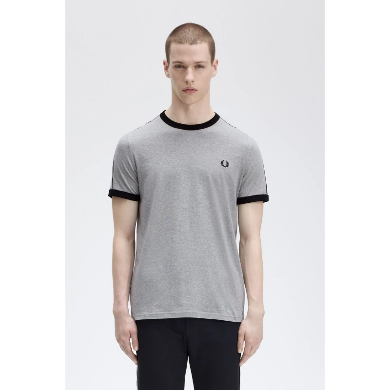 Fred Perry Ανδρικό T-Shirt Taped Ringer T-Shirt M4620-420 Γκρι