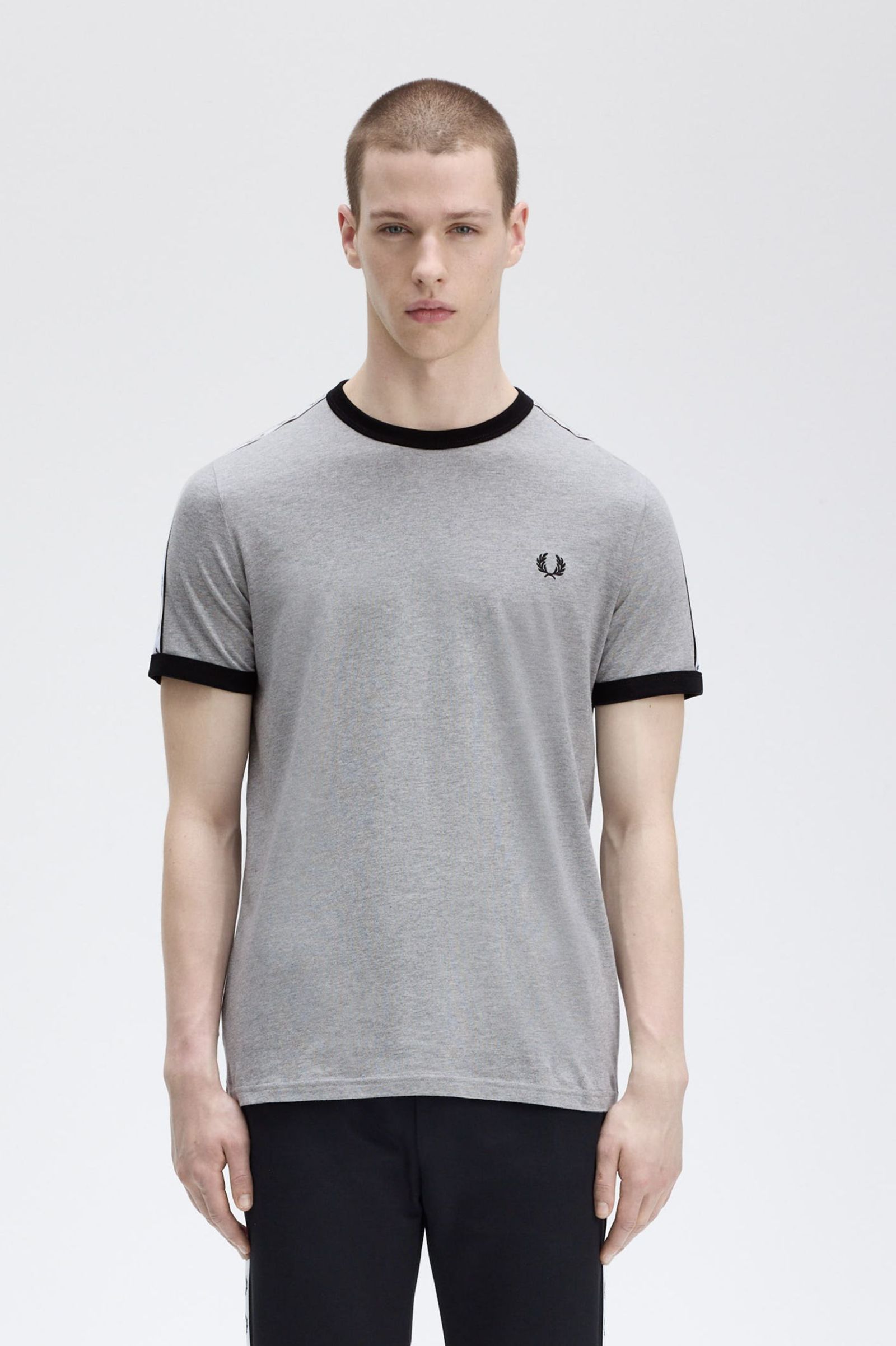 Fred Perry Ανδρικό T-Shirt Taped Ringer T-Shirt M4620-420 Γκρι