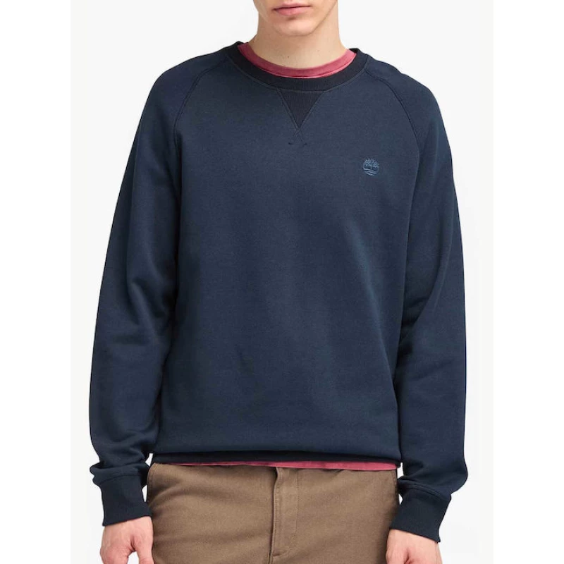 Timberland Ανδρικό Φούτερ LS Exeter River Basic Brushed Back Crew Sweatshirt TB0A2BNKZ02 Μπλε