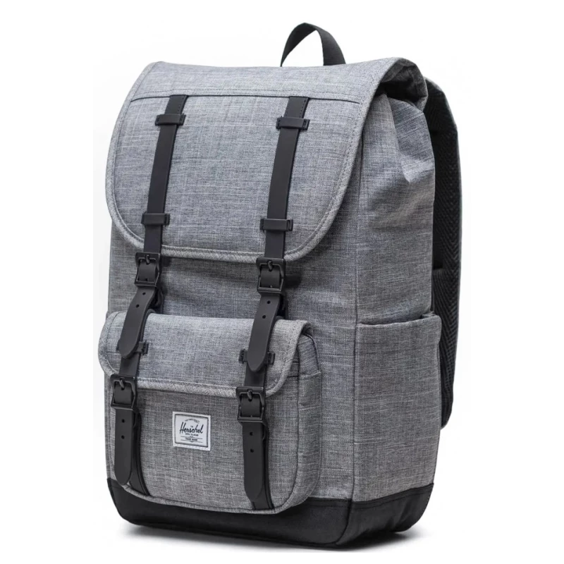 herschel 11391 00919 os little america mid backpack raven crosshatch 1 tobros.gr