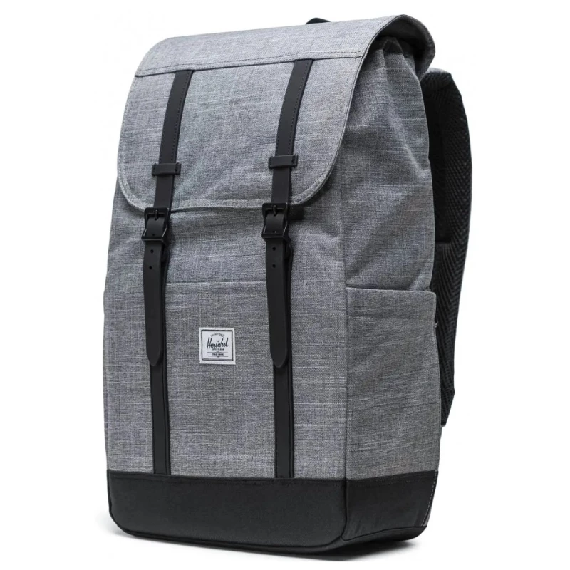 herschel 11397 00919 os retreat backpack raven crosshatch 1 tobros.gr