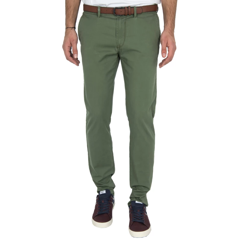 Tom Tailor Ανδρικό Παντελόνι Slim Chino With Belt 64033420912-7512 Πράσινο