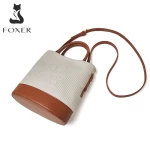 Δερμάτινη Γυναικεία Τσάντα Χειρός/Ώμου Tote Foxer 9136058F άσπρο