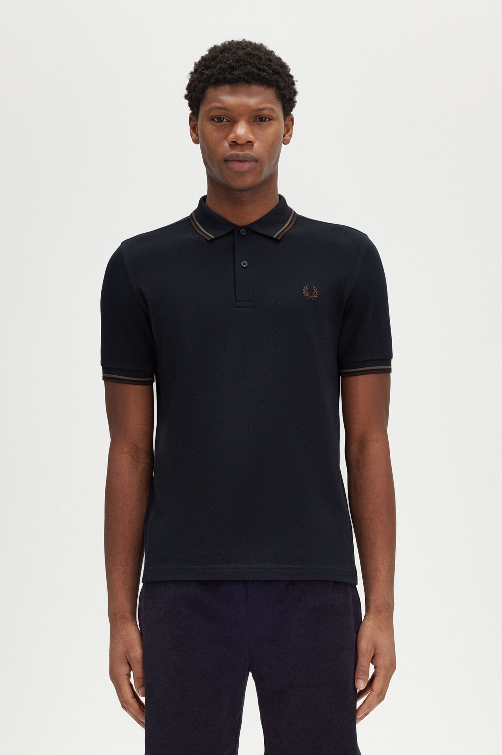 Fred Perry Ανδρική Μπλούζα Twin Tipped Polo M3600-W65 Μπλε