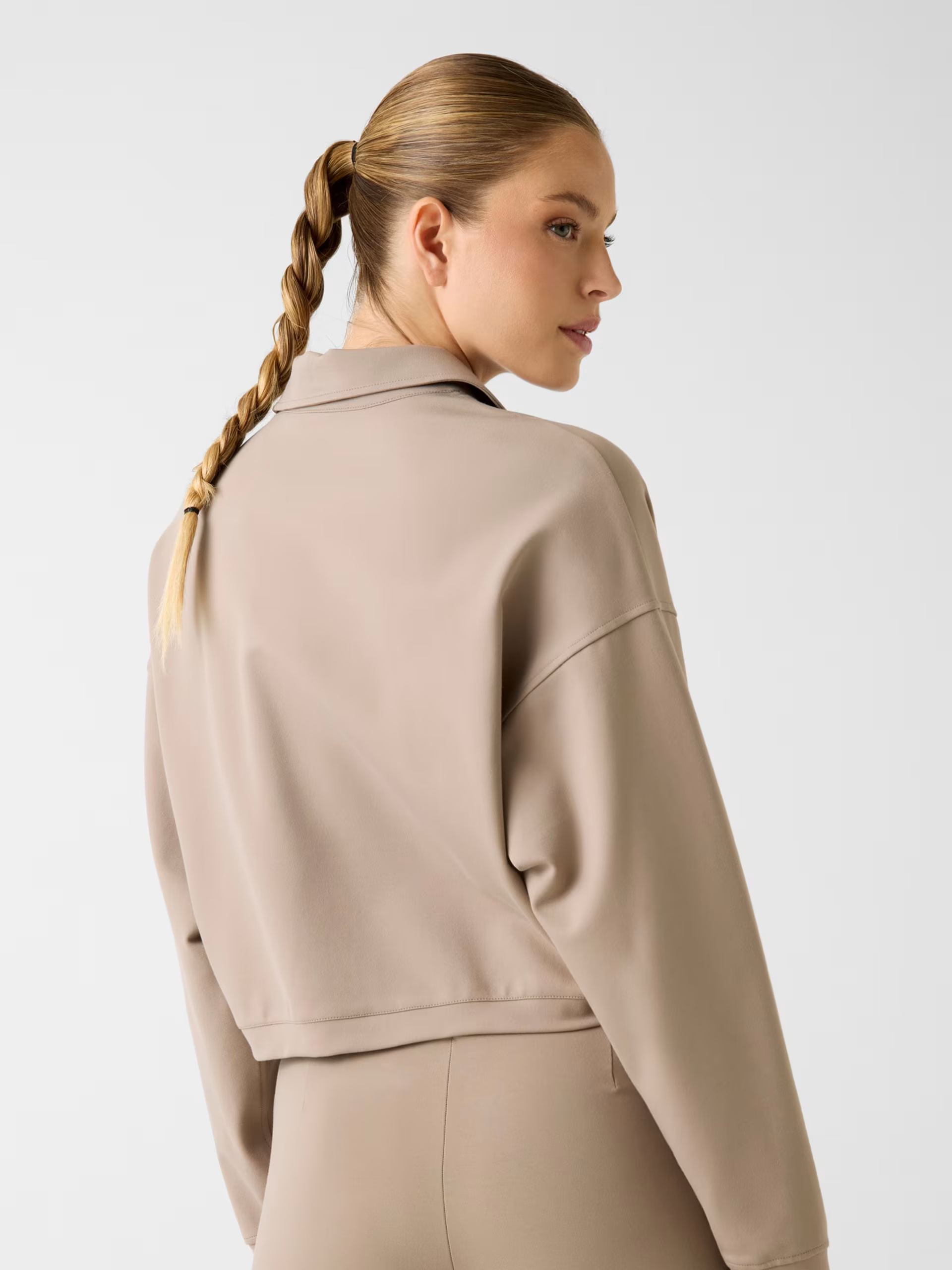 Guess Guess Γυναικεία Ζακέτα Annie Full Zip Crop Jacket V6RQ17KD822-G103 Μπεζ - 3